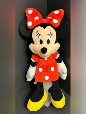 Minnie Mouse Plush, Disney Red Polka Dot Dress, 16" Stuffie